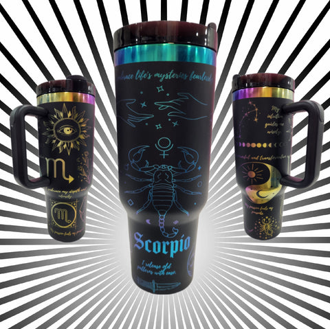 40oz Black Rainbow Chrome Scorpio Tumbler