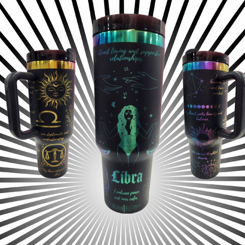 40oz Black Rainbow Chrome Libra Tumbler