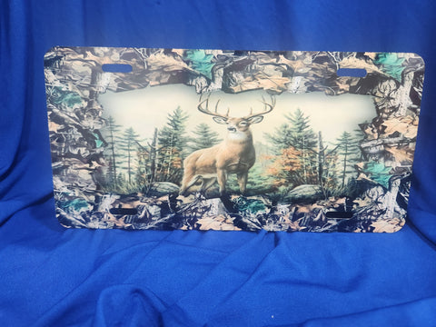 Camo Deer License Plate
