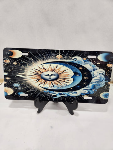 Sun and moon license plate