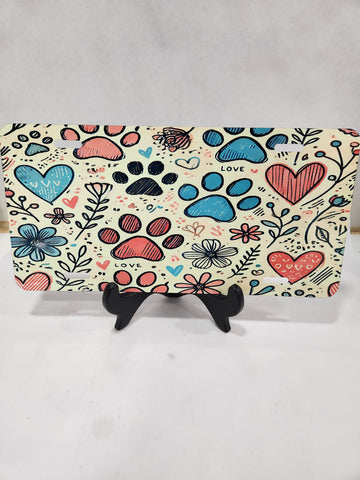 Paw print license plate