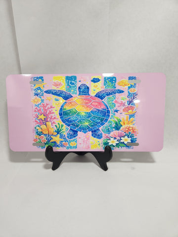colorful sea turtle license plate