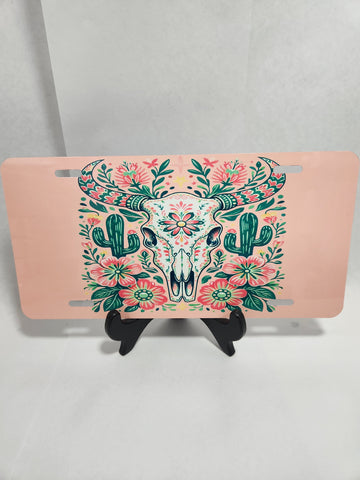 cactus western cow license plate