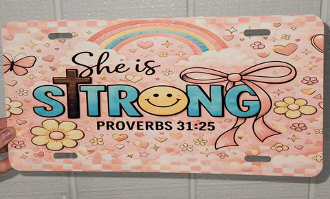 Proverbs 31:25 license plate