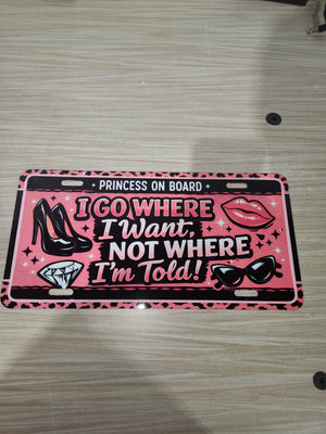 princess on board license plate