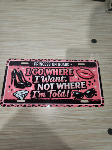 princess on board license plate