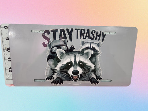 Trashy Racoon License Plate